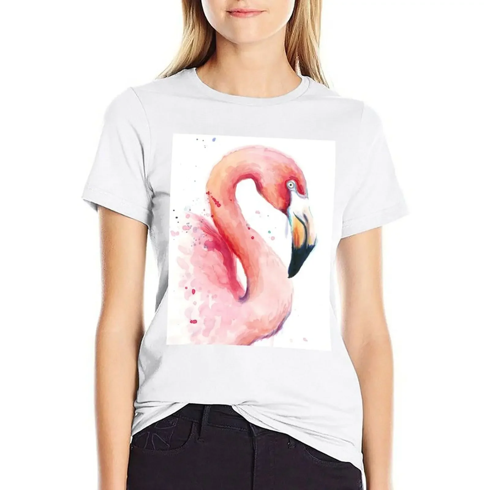 Flamand rose à l'aquarelle T-shirt Aesthetic clothing female animal print shirt for girls workout t shirts for Women
Flamand rose à l'aquarelle T-shirt Aesthetic clothing female animal print shirt for girls workout t shirts for Women
