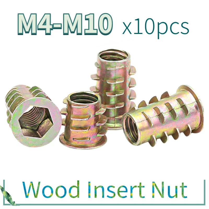 10pcs/lot Zinc Alloy Thread For Wood Insert Nut Flanged Hex Drive Head Furniture Nuts M4 M5 M6 M8 M10 Woodworking
10pcs/lot Zinc Alloy Thread For Wood Insert Nut Flanged Hex Drive Head Furniture Nuts M4 M5 M6 M8 M10 Woodworking