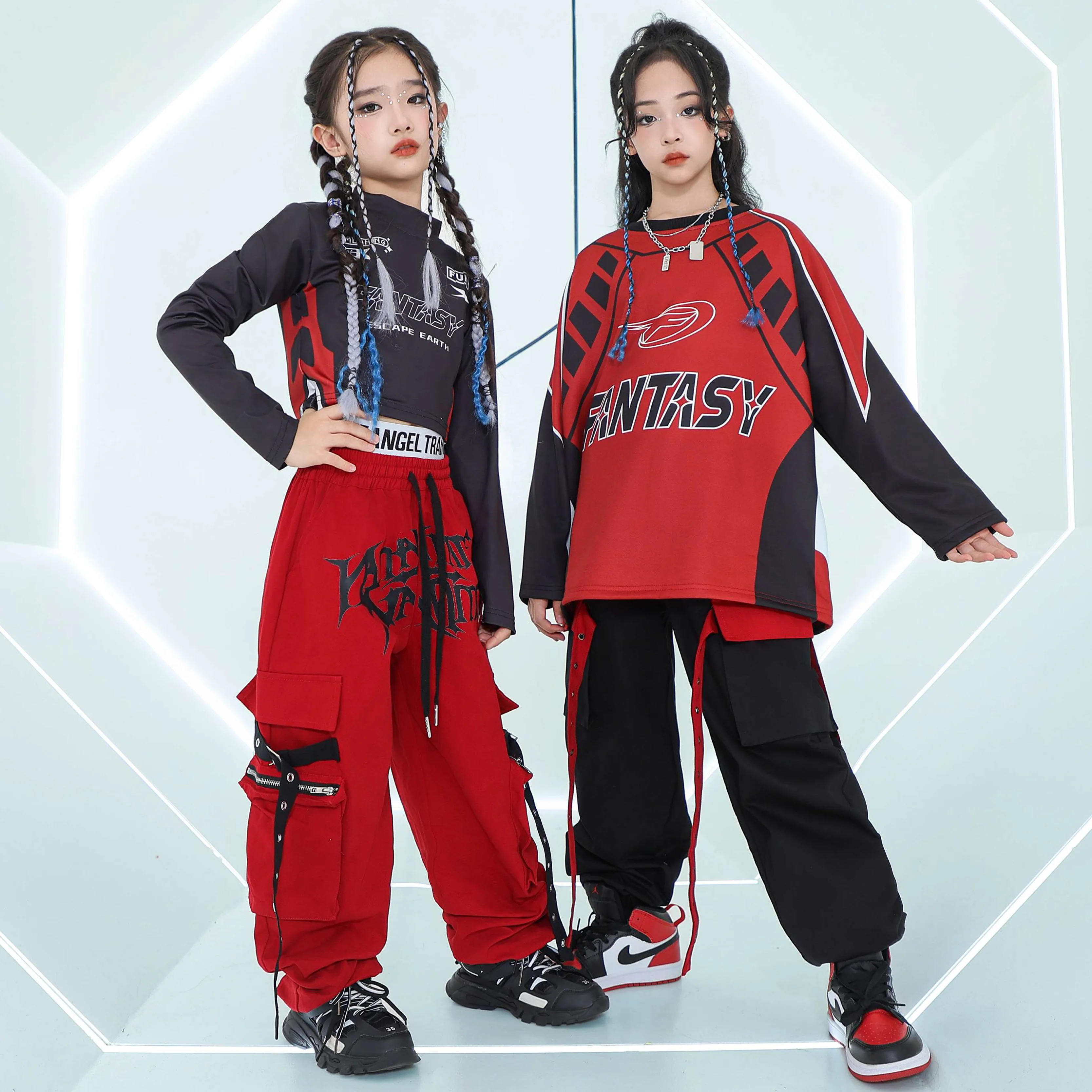 Boys Street Dance Clothes Hip Hop Loose Tops Pants Girls Jazz Dance Performance Costume Red Suit Long Sleeves Kids Wear BL14091
Boys Street Dance Clothes Hip Hop Loose Tops Pants Girls Jazz Dance Performance Costume Red Suit Long Sleeves Kids Wear BL14091