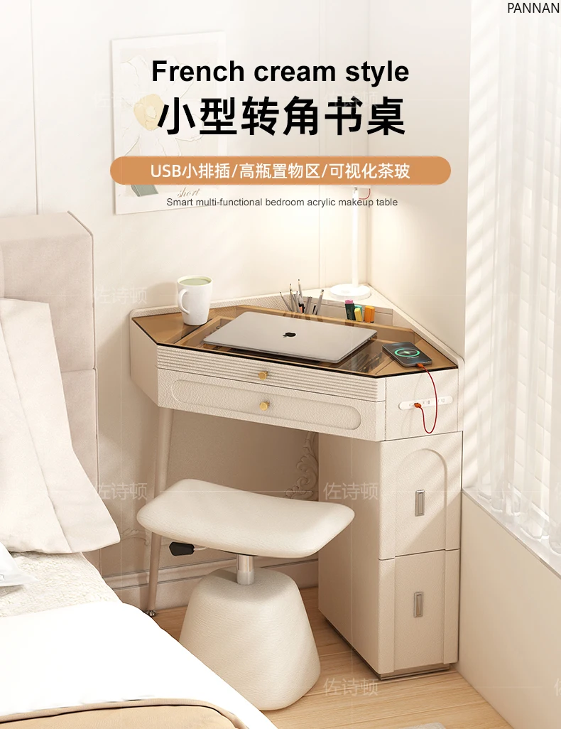 Cream small corner desk triangle writing table bedroom modern simple corner bookcase integrated
Cream small corner desk triangle writing table bedroom modern simple corner bookcase integrated