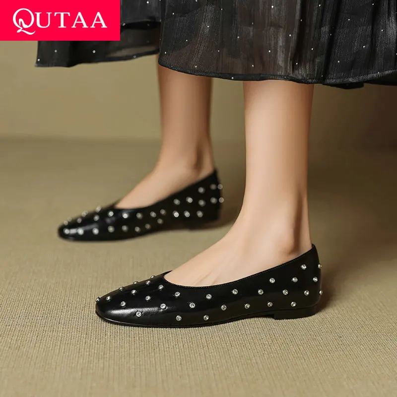 QUTAA 2029, женская обувь на плоской подошве, модная балетная обувь из натуральной кожи с острым носком, повседневная обувь для вечеринок, женское платье со стразами, размеры 34–40
QUTAA 2029, женская обувь на плоской подошве, модная балетная обувь из натуральной кожи с острым носком, повседневная обувь для вечеринок, женское платье со стразами, размеры 34–40