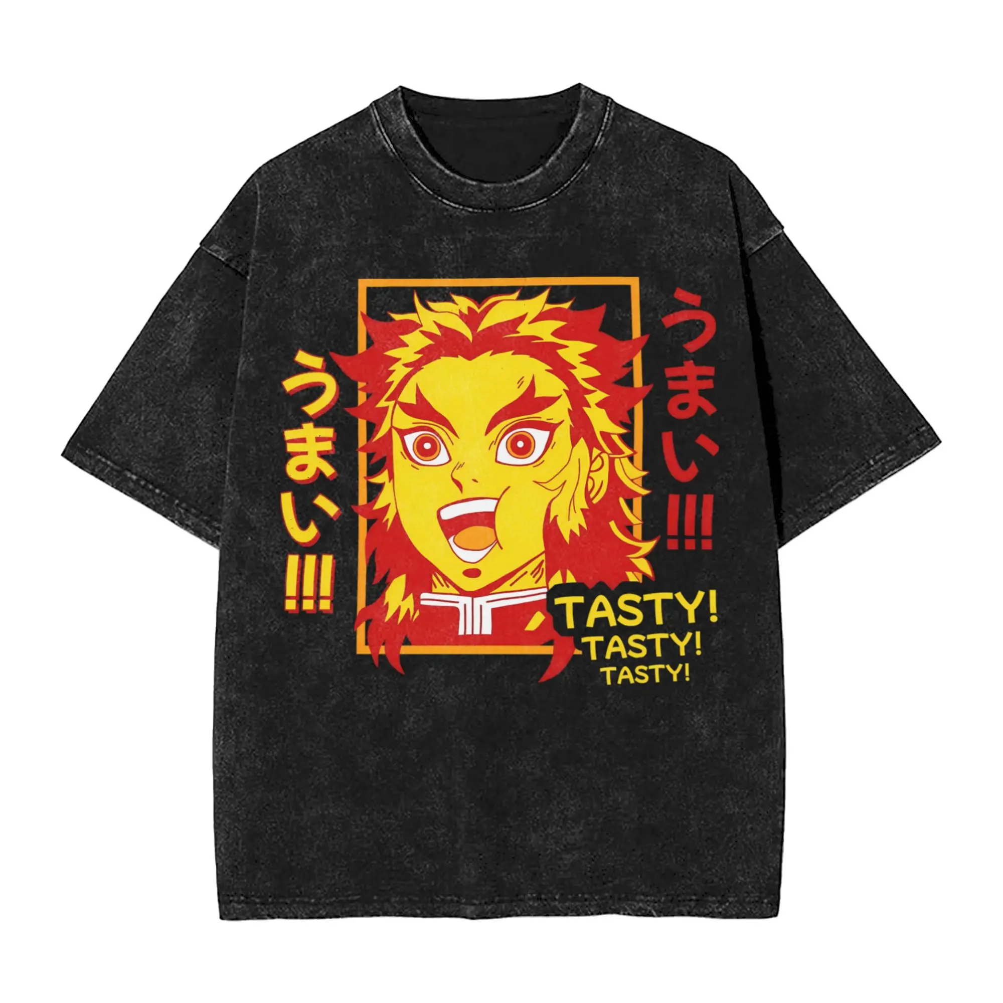 Demon Slayer Rengoku Tasty Men's T Shirt Washed Vintage Tees Short Sleeve Round Collar T-Shirt 100% Cotton Graphic Clothes
Demon Slayer Rengoku Tasty Men's T Shirt Washed Vintage Tees Short Sleeve Round Collar T-Shirt 100% Cotton Graphic Clothes