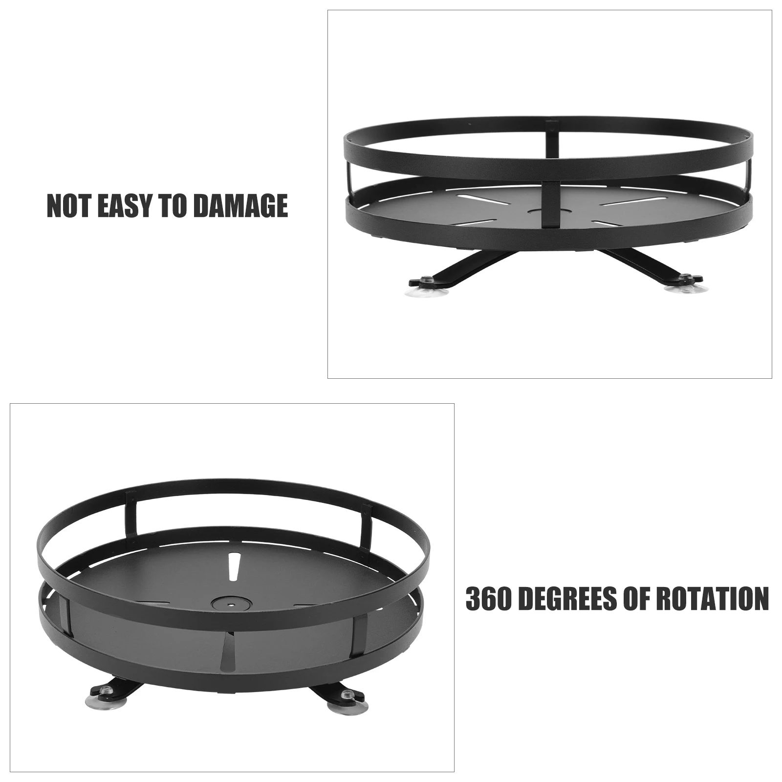 Rotating Spice Rack 1 Round Black Tray Stainless Wear Resisting Kitchen Storage Shelf Oil Rack Salt Holder Vinegar Support 
Rotating Spice Rack 1 Round Black Tray Stainless Wear Resisting Kitchen Storage Shelf Oil Rack Salt Holder Vinegar Support