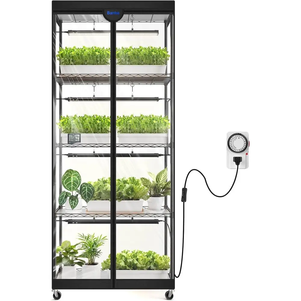 Комнатная теплица с освещением для выращивания растений, 5-уровневая подставка для растений с подсветкой, 140 Вт TX-S35 2 фута, полка для растений полного спектра 5000K с палаткой, тайм
Комнатная теплица с освещением для выращивания растений, 5-уровневая подставка для растений с подсветкой, 140 Вт TX-S35 2 фута, полка для растений полного спектра 5000K с палаткой, тайм