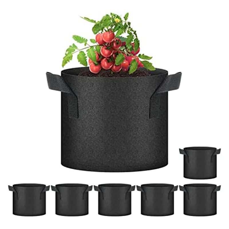 A84X-7-Pack 7 Gallon Grow Bags Aeration Nonwoven Fabric Plant Pots With Handles, Heavy Duty Gardening Planter For Potato
A84X-7-Pack 7 Gallon Grow Bags Aeration Nonwoven Fabric Plant Pots With Handles, Heavy Duty Gardening Planter For Potato