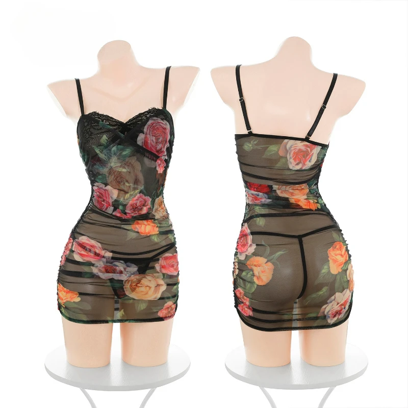 Sexy Perspective Hip Hugging Suspender Skirt Women's Flirtatious Lingerie Lace Floral Print Elegant Dress Adult Costumes New
Sexy Perspective Hip Hugging Suspender Skirt Women's Flirtatious Lingerie Lace Floral Print Elegant Dress Adult Costumes New