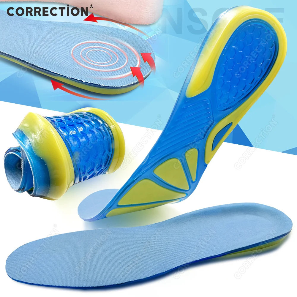 CORRECTION Silicone Gel Orthotic Elastic Insoles Arch Support Shoe Pad Sport Running Gel Insoles Insert Cushion for Men Women
CORRECTION Silicone Gel Orthotic Elastic Insoles Arch Support Shoe Pad Sport Running Gel Insoles Insert Cushion for Men Women