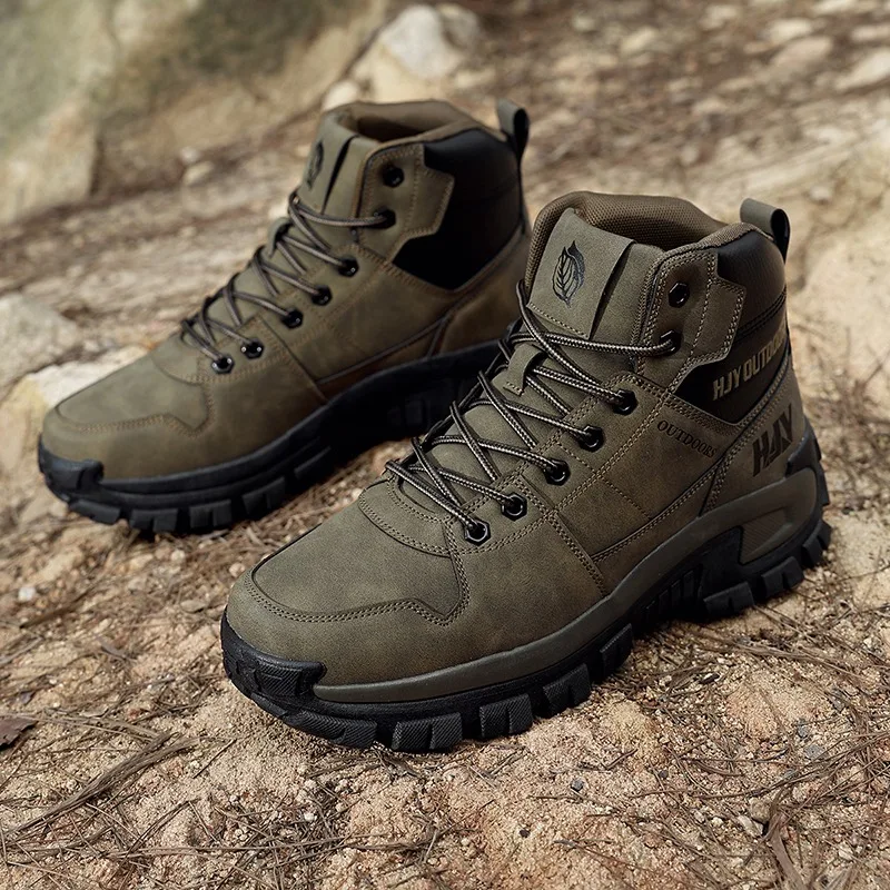 High-Top Leather Men's Boots Breathable Desert Combat Boots Outdoor Non-slip Hiking Boots Men Motorcycle Boots Work Ankle Boots
High-Top Leather Men's Boots Breathable Desert Combat Boots Outdoor Non-slip Hiking Boots Men Motorcycle Boots Work Ankle Boots