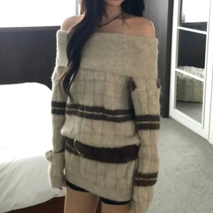 Шикарный осенне-зимний тонкий ленивый свитер средней длины на одно плечо с поясом, винтажный женский свитер Agel Faion...
Шикарный осенне-зимний тонкий ленивый свитер средней длины на одно плечо с поясом, винтажный женский свитер Agel Faion...