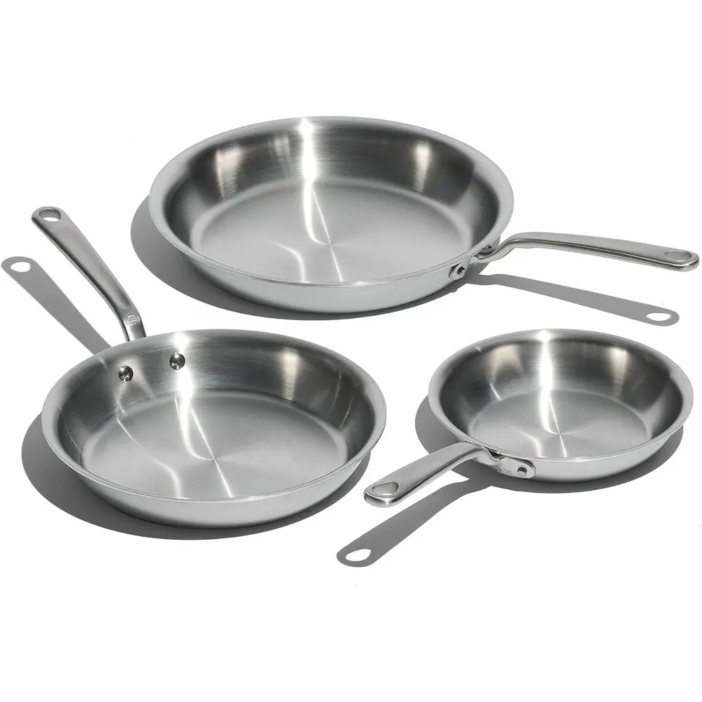 3-Piece Stainless Frying Pan Set - 8, 10, 12 - 5 Ply Stainless Clad - Professional Cookware - Crafted in Italy - Induction Compa
3-Piece Stainless Frying Pan Set - 8, 10, 12 - 5 Ply Stainless Clad - Professional Cookware - Crafted in Italy - Induction Compa