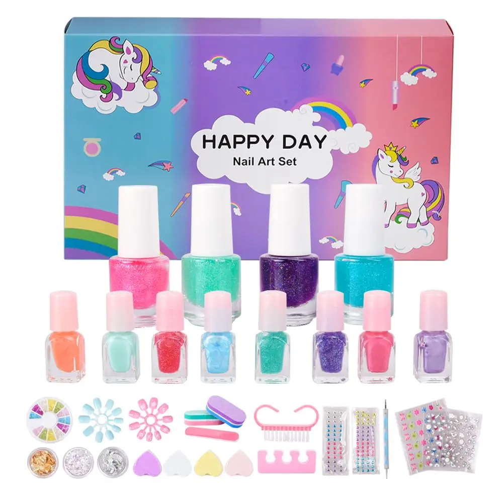 34Pcs Non-Toxic Nail Art Kit for Girls Ages 6-15, Includes Polish, Tools, and DIY Stickers
34Pcs Non-Toxic Nail Art Kit for Girls Ages 6-15, Includes Polish, Tools, and DIY Stickers