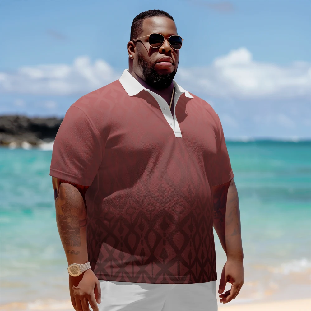 Plus Size Men's Summer Short Sleeve Lapel Rhombus-striped short-sleeved shirt Daily Casual Button Polo
Plus Size Men's Summer Short Sleeve Lapel Rhombus-striped short-sleeved shirt Daily Casual Button Polo
