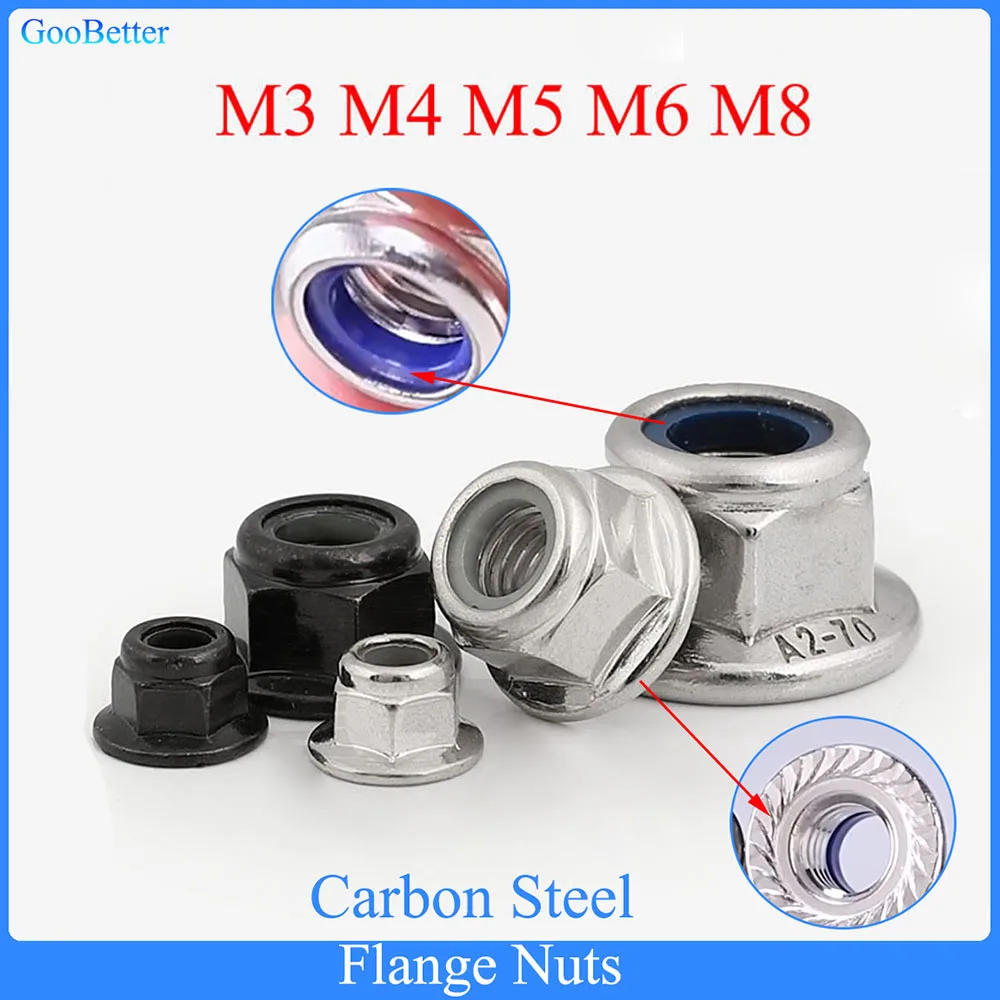 10Pcs Flange Nuts M3 M4 M5 M6 M8 Grade 6.8 Carbon Steel Hex Hexagonal Flange Nylon Insert Lock Nuts For Screw Fasteners
10Pcs Flange Nuts M3 M4 M5 M6 M8 Grade 6.8 Carbon Steel Hex Hexagonal Flange Nylon Insert Lock Nuts For Screw Fasteners