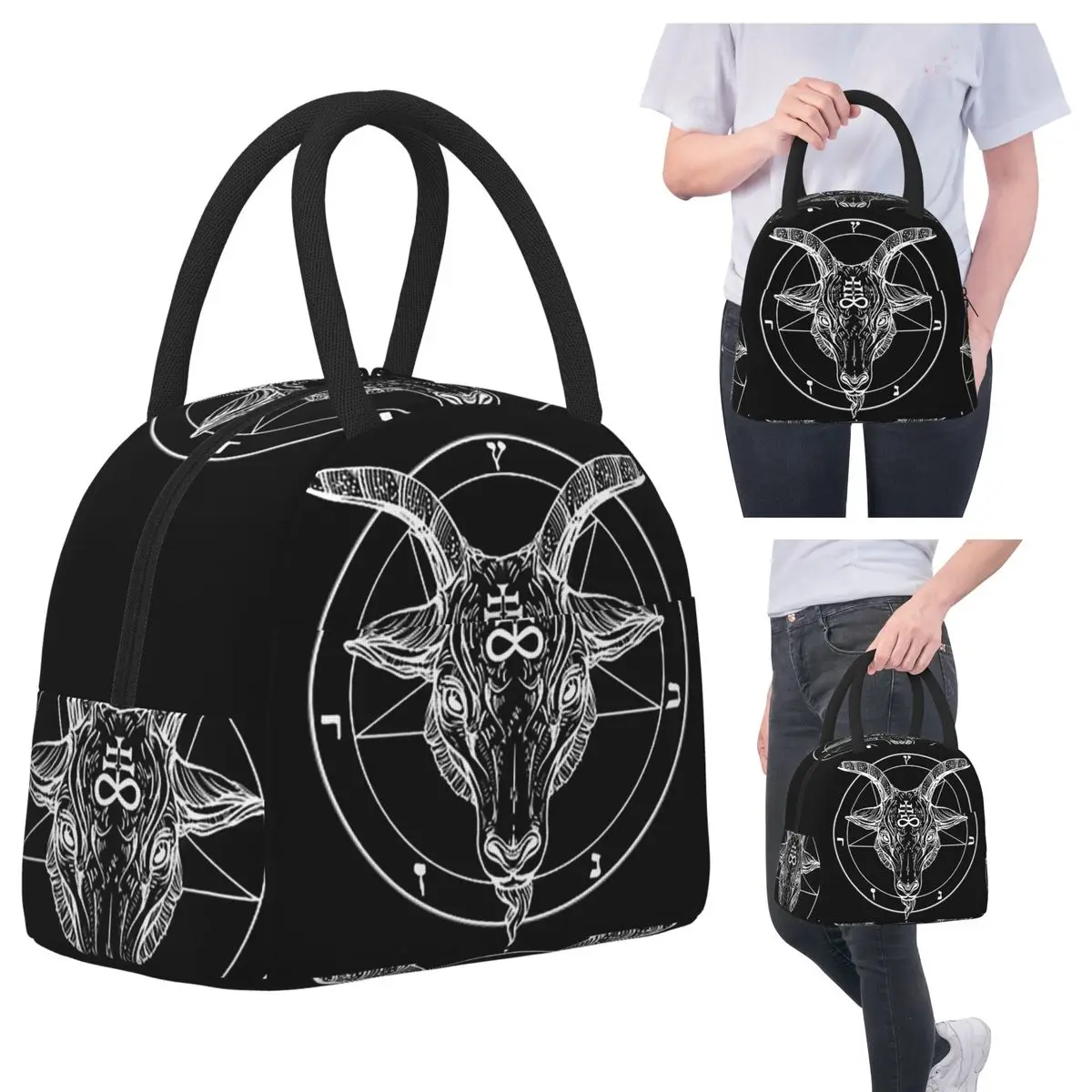 Baphomet Goat Head With Pentagram Or Satanist Symbol Insulated Lunch Bag Cooler Thermal Food Box Tote Portable Lunch Boxes
Baphomet Goat Head With Pentagram Or Satanist Symbol Insulated Lunch Bag Cooler Thermal Food Box Tote Portable Lunch Boxes