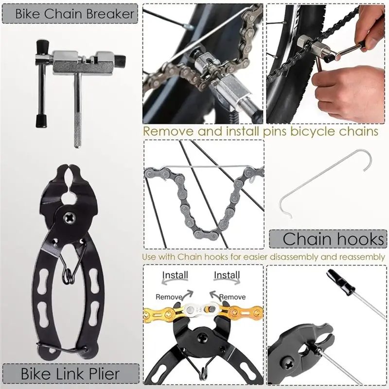 [NEW!ABKG】 Bicycle Repair Tools(8), Professional Bike Tool Kit With Cassette Remover Wrench Crank Puller Extractor For Mountain
[NEW!ABKG】 Bicycle Repair Tools(8), Professional Bike Tool Kit With Cassette Remover Wrench Crank Puller Extractor For Mountain