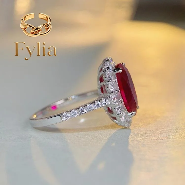 Fylia Jewelry Luxury Solid Platinum PT950 Women's Moissanite Diamond Ring Full Diamond Pigeon Egg Red Diamond Ring
Fylia Jewelry Luxury Solid Platinum PT950 Women's Moissanite Diamond Ring Full Diamond Pigeon Egg Red Diamond Ring