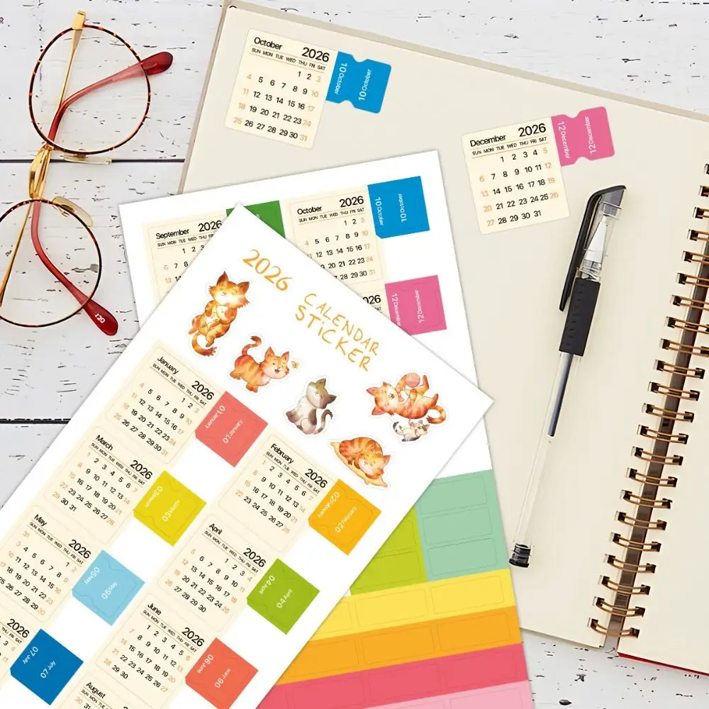 Diy Scrapbook 2026 Calendar Stickers 2 Sheets Self-adhesive Monthly Planner Stickers Cartoon Simple Divider Index Tabs
Diy Scrapbook 2026 Calendar Stickers 2 Sheets Self-adhesive Monthly Planner Stickers Cartoon Simple Divider Index Tabs