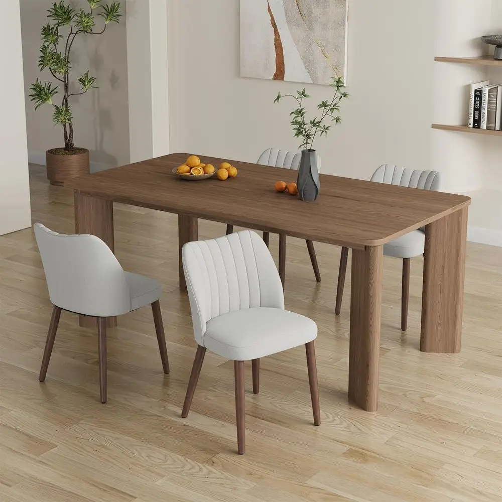 Light Grey Upholstered Dining Chairs Set of 4 with Solid Wood Legs for Kitchen or Restaurant Use
Light Grey Upholstered Dining Chairs Set of 4 with Solid Wood Legs for Kitchen or Restaurant Use