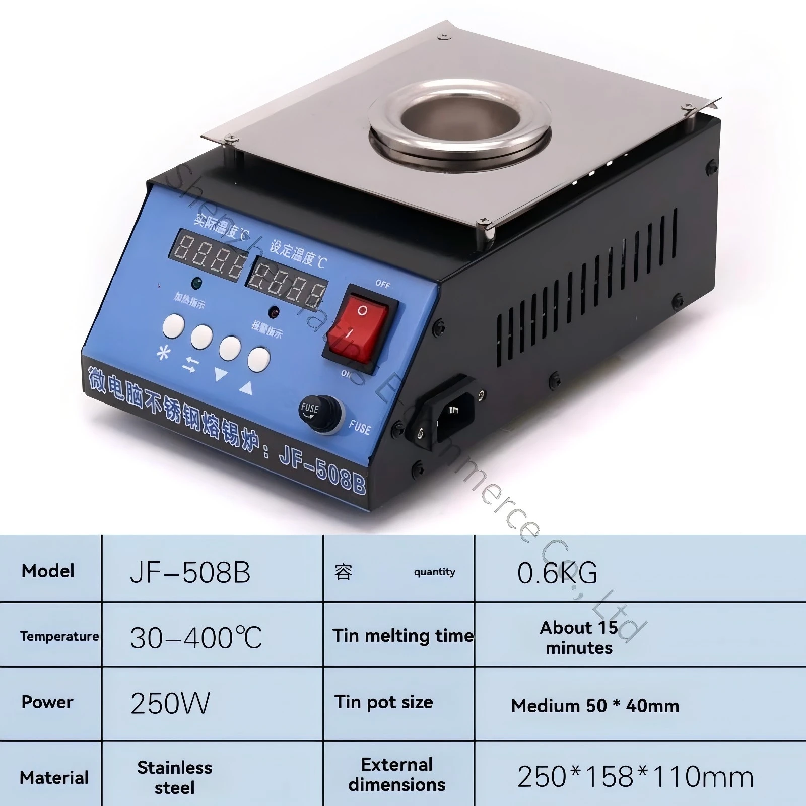 1PC Solder Pot Tin Melting Furnace Thermoregulation Soldering Desoldering Bath 50mm to 350mm 30~400 Degree Adjustable
1PC Solder Pot Tin Melting Furnace Thermoregulation Soldering Desoldering Bath 50mm to 350mm 30~400 Degree Adjustable