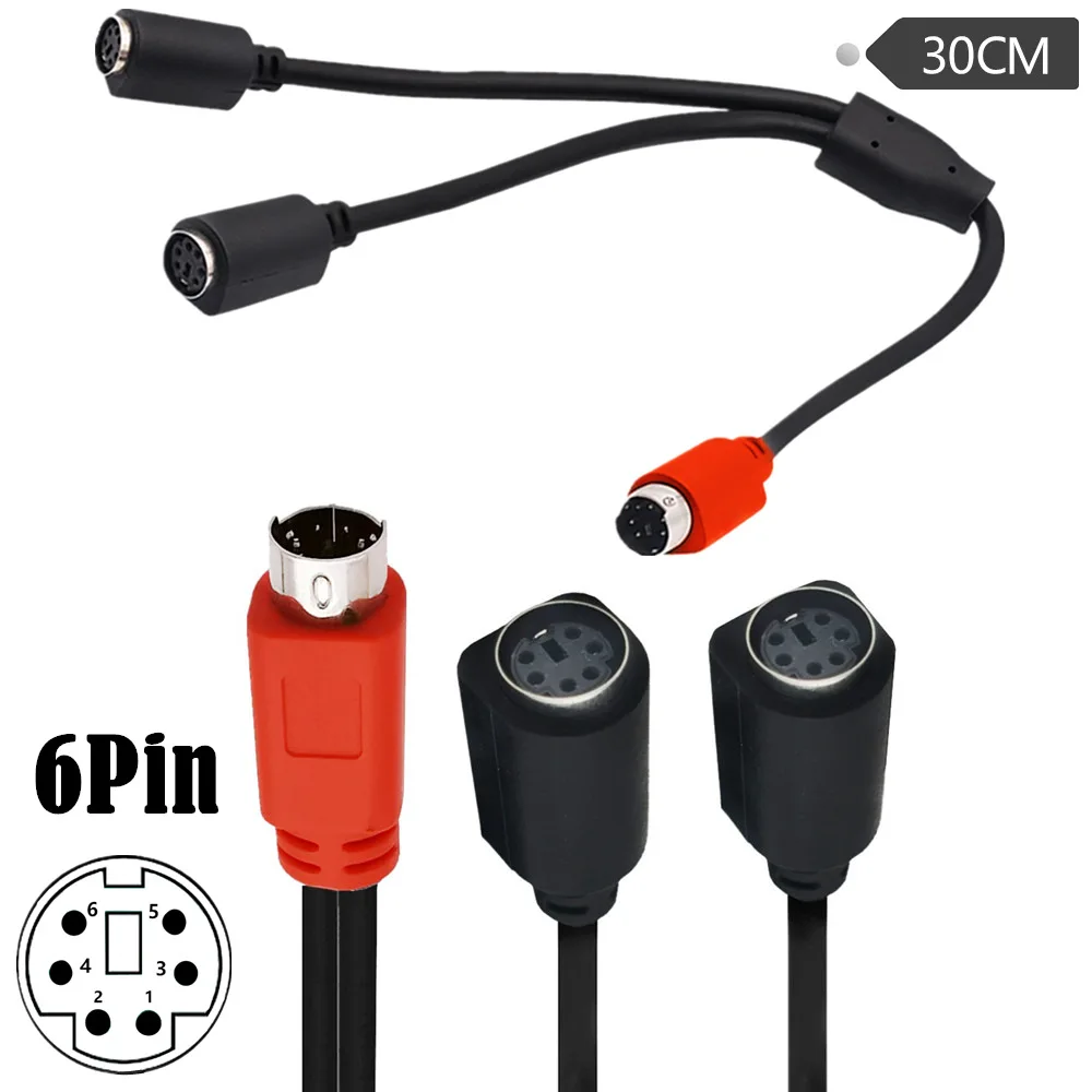 Mini DIN6 MDIN6 1 штекер на 2 гнезда Y-образный провод PS/2, провод для клавиатуры и мыши, 6-контактный M/Fx2
Mini DIN6 MDIN6 1 штекер на 2 гнезда Y-образный провод PS/2, провод для клавиатуры и мыши, 6-контактный M/Fx2