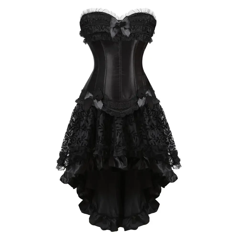 Gothic Corset Skirt for Women Korsett Steampunk Lace Trim Bustier Dress Carnival Party Club Costumes Masquerade Ball Costumes
Gothic Corset Skirt for Women Korsett Steampunk Lace Trim Bustier Dress Carnival Party Club Costumes Masquerade Ball Costumes