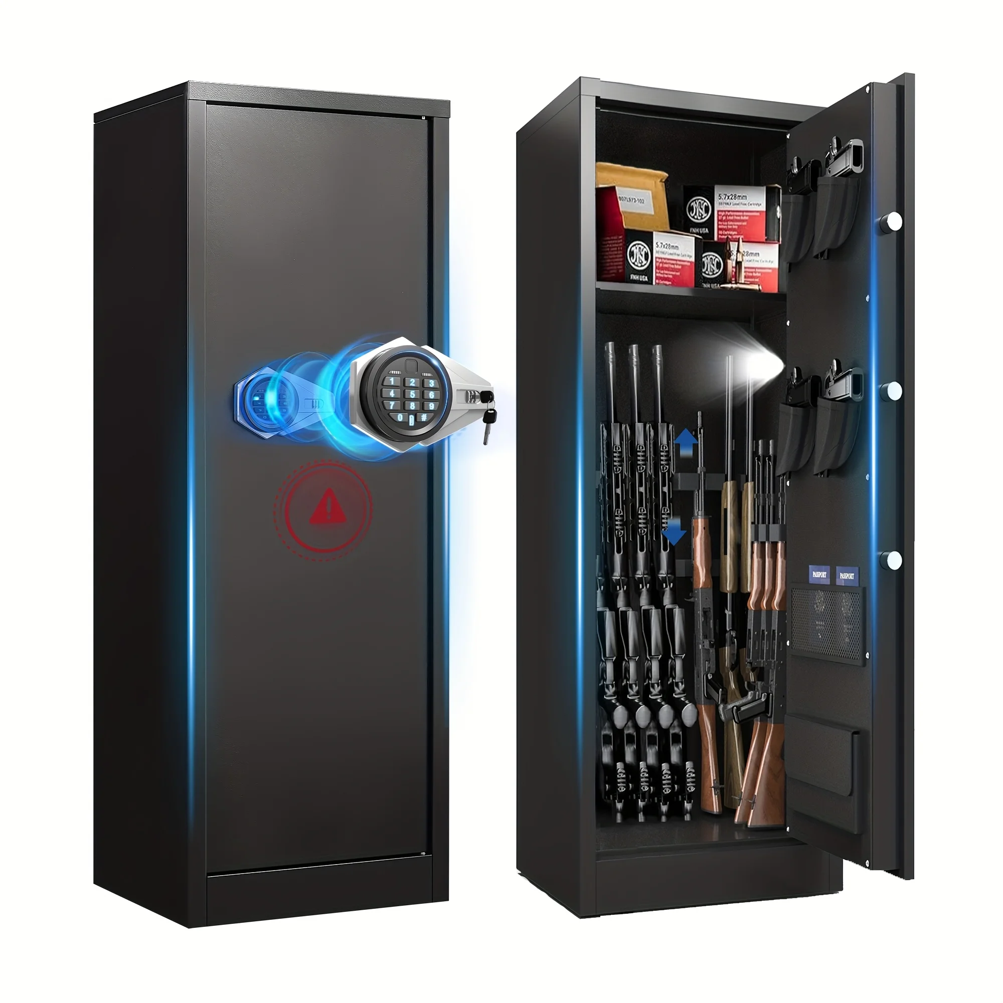 10-14 Gun Safe for Rifles And Pistols, Large Gun Safe with Digital Keypad, Safety Rifle Gun Safes, Long Gun Cabinets with Alarm System, Gun Safes On Home Office Or Pistol Safe Fingerprint Pistol Safe
10-14 Gun Safe for Rifles And Pistols, Large Gun Safe with Digital Keypad, Safety Rifle Gun Safes, Long Gun Cabinets with Alarm System, Gun Safes On Home Office Or Pistol Safe Fingerprint Pistol Safe