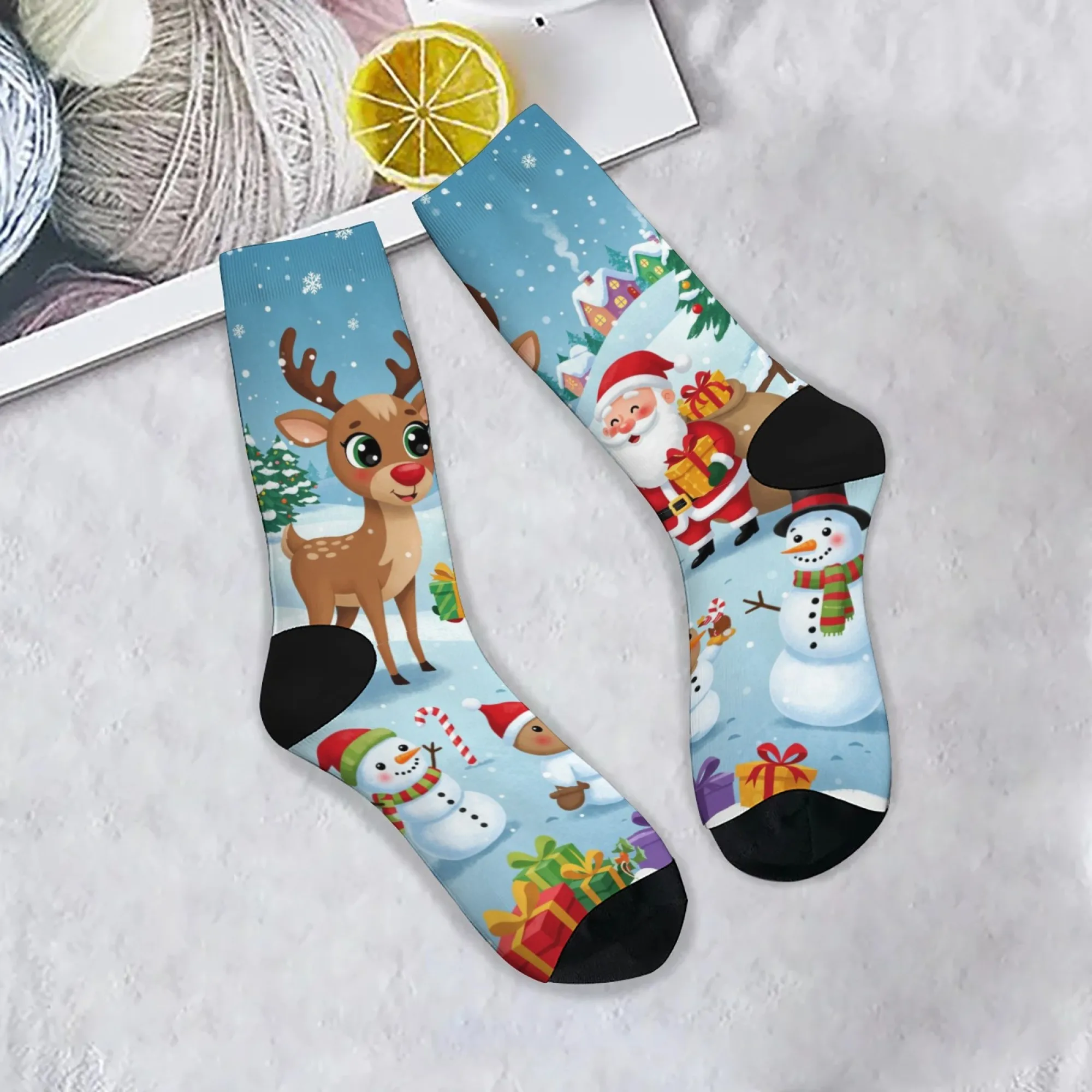 Christmas theme cartoon cute socks novelty funny happy men's socks Harajuku style unisex comfortable warm casual fashion socks
Christmas theme cartoon cute socks novelty funny happy men's socks Harajuku style unisex comfortable warm casual fashion socks
