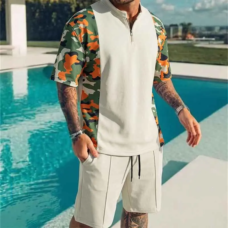 Summer 2026 Men's Casual Sportswear Set Half Zip Short Sleeve Shorts Towel Fabric Comfortable Breathable Fashionable New Model
Summer 2026 Men's Casual Sportswear Set Half Zip Short Sleeve Shorts Towel Fabric Comfortable Breathable Fashionable New Model