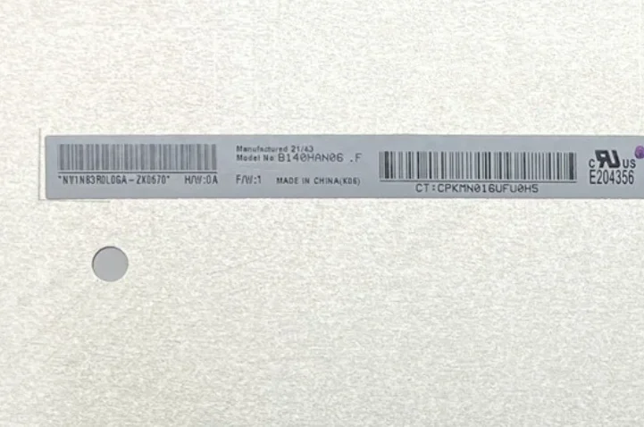 B140HAN06.F 14.0 inch Laptop LCD Screen Display Panel 1920*1080 EDP 30 Pins
B140HAN06.F 14.0 inch Laptop LCD Screen Display Panel 1920*1080 EDP 30 Pins