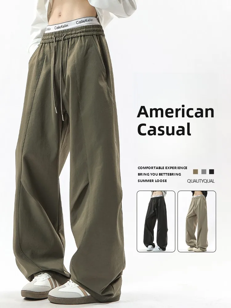 Retro Japanese Style Men's Casual Pants Spring Autumn Loose Wide Leg Pleated Design Straight Cut Trousers for Daily Wear
Retro Japanese Style Men's Casual Pants Spring Autumn Loose Wide Leg Pleated Design Straight Cut Trousers for Daily Wear