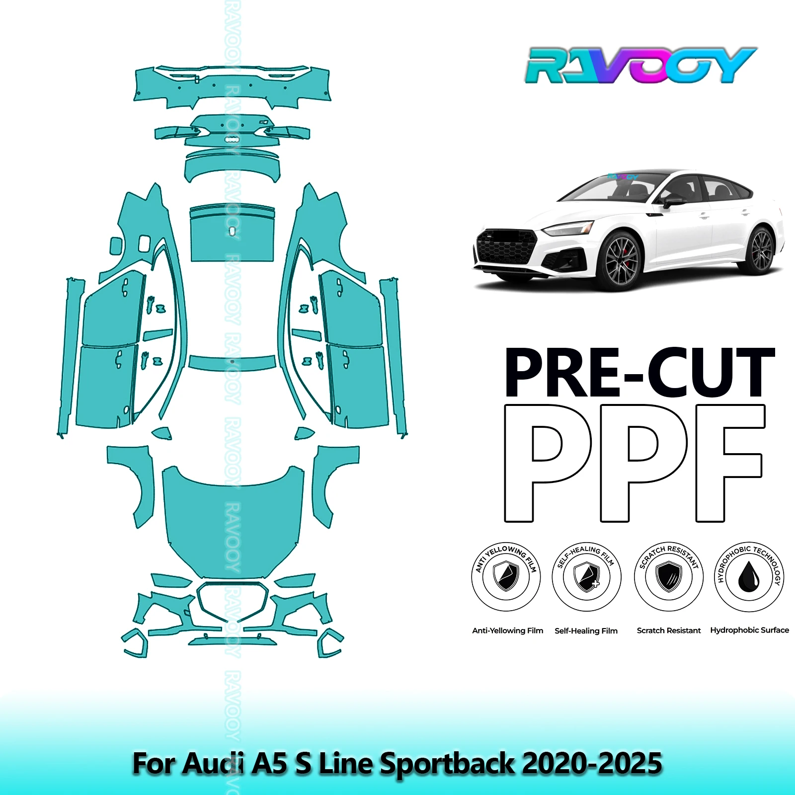 Для Audi A5 S Line Sportback 2020-2025 8,5 Mil предварительно вырезанная защитная пленка для краски, полная автомобильная пленка против царапин, внешняя пленка из ТПУ PPF
Для Audi A5 S Line Sportback 2020-2025 8,5 Mil предварительно вырезанная защитная пленка для краски, полная автомобильная пленка против царапин, внешняя пленка из ТПУ PPF