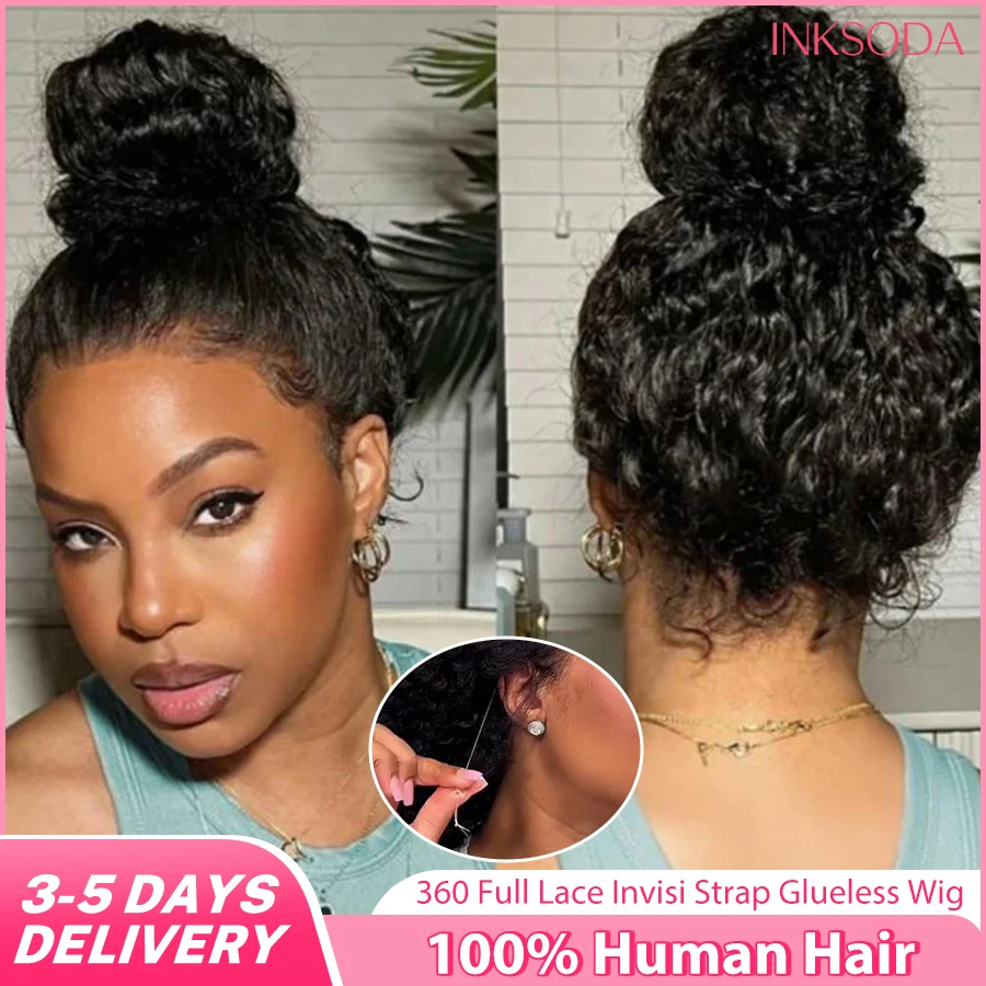 360 Deep Wave Lace Front Wigs Invisi Strap HD Full Lace Wigs Human Hair Pre Plucked With Drawstring Glueless Curly Wig For Women
360 Deep Wave Lace Front Wigs Invisi Strap HD Full Lace Wigs Human Hair Pre Plucked With Drawstring Glueless Curly Wig For Women