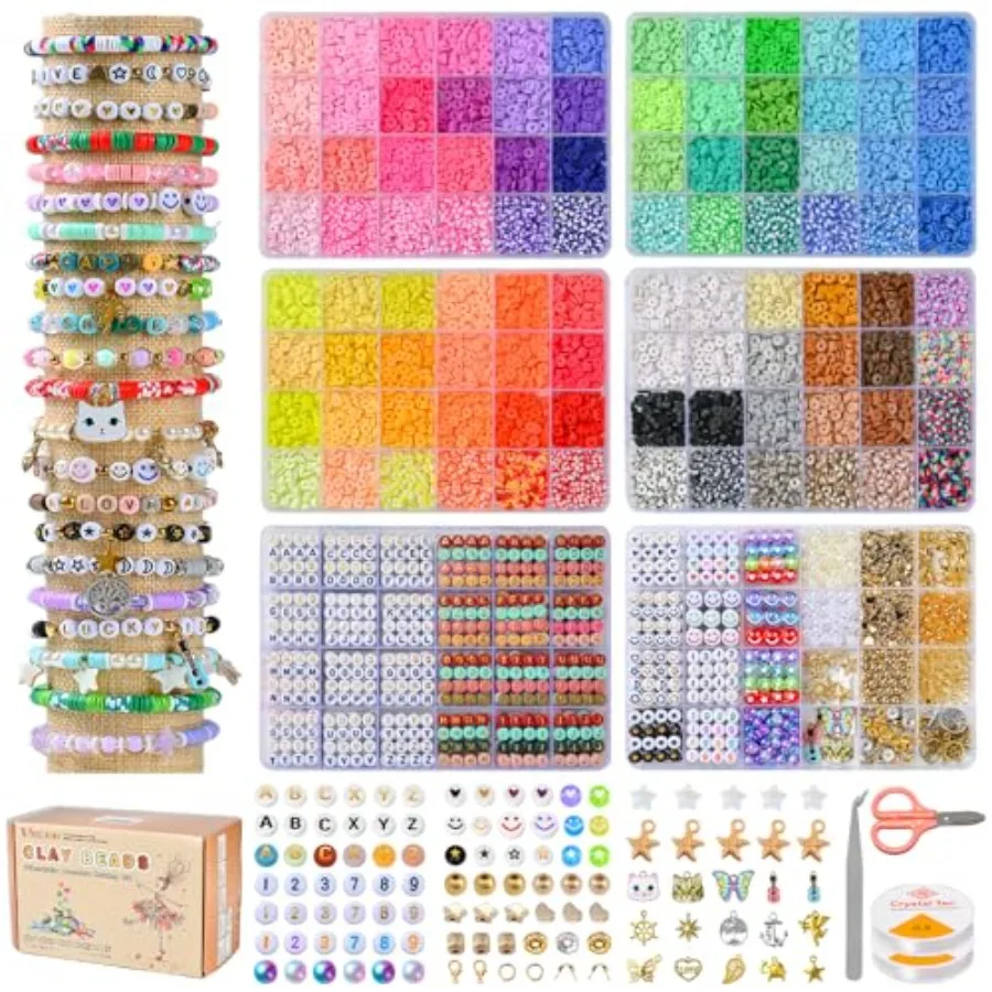 Friendship Bracelet Kit 16888pcs 96 Colors Polymer Clay Beads 1200 Letter Beads DIY Jewelry Making Friendship Bracelet Crafting
Friendship Bracelet Kit 16888pcs 96 Colors Polymer Clay Beads 1200 Letter Beads DIY Jewelry Making Friendship Bracelet Crafting