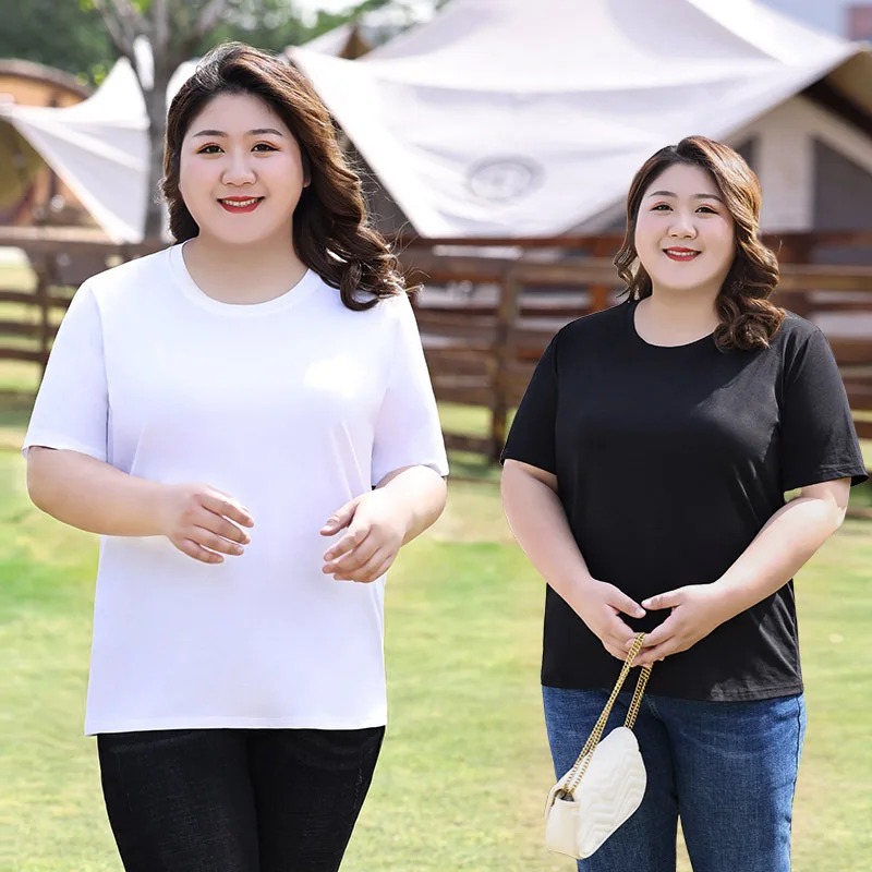 200lbs Plus Size Women Round Neck Short Sleeve T-shirt Summer New Oversized Loose Slim Casual Tee
200lbs Plus Size Women Round Neck Short Sleeve T-shirt Summer New Oversized Loose Slim Casual Tee