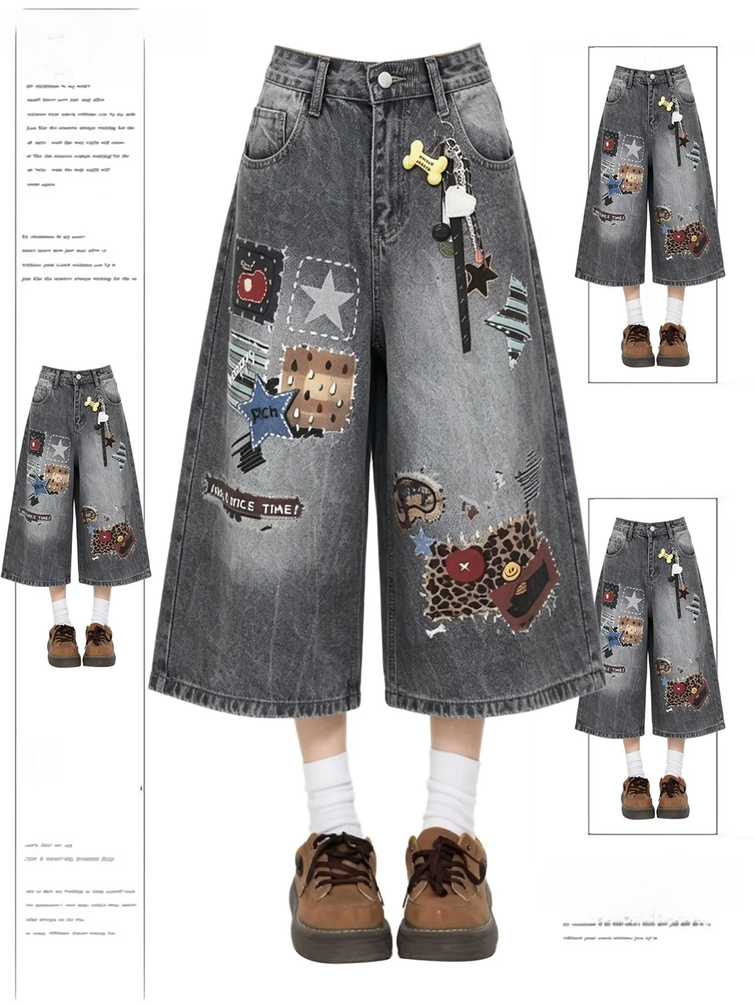 American Retro 3D Printed Graffiti Design Seven-Foot Jeans Summer 2026 New Loose Wide Leg Shorts Pants High Waist Hole Wear-R...
American Retro 3D Printed Graffiti Design Seven-Foot Jeans Summer 2026 New Loose Wide Leg Shorts Pants High Waist Hole Wear-R...