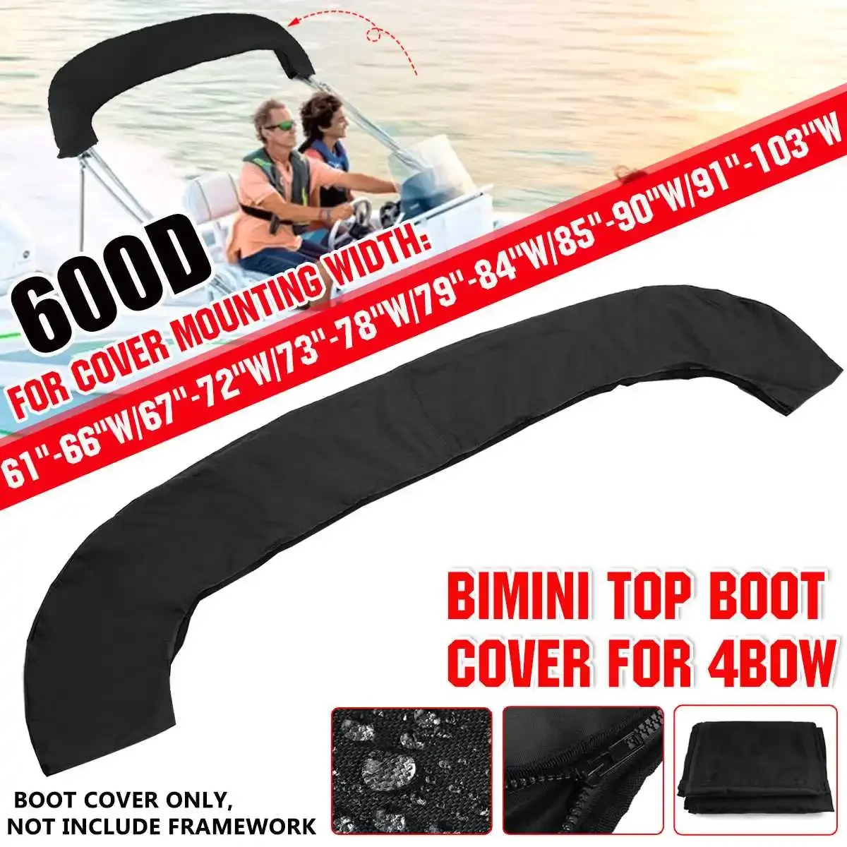 4 BOW Bimini Top Boot Cover 600D Waterproof Bimini Boat Top Boot Canopy Storage Cover Anti-UV Dust-proof
4 BOW Bimini Top Boot Cover 600D Waterproof Bimini Boat Top Boot Canopy Storage Cover Anti-UV Dust-proof