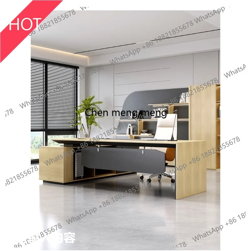 03A Boss table, simple modern class desk, high-end office, chairperson, president, office desk and chair combination
03A Boss table, simple modern class desk, high-end office, chairperson, president, office desk and chair combination