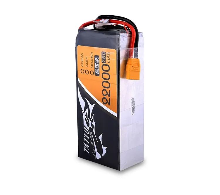 Tattu G-Tech 6S 22000mAh 30C 22.2V lithium battery with XT90-S plug for drones
Tattu G-Tech 6S 22000mAh 30C 22.2V lithium battery with XT90-S plug for drones