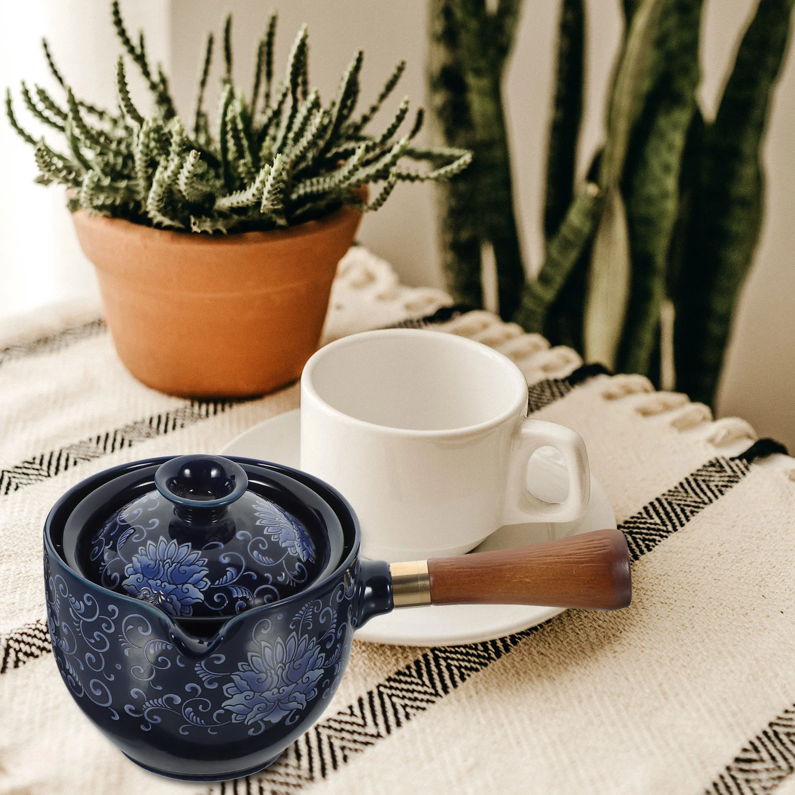 Rotating Side Handle Teapot Traditional Making Decorative Kettle Wood Design Household
Rotating Side Handle Teapot Traditional Making Decorative Kettle Wood Design Household