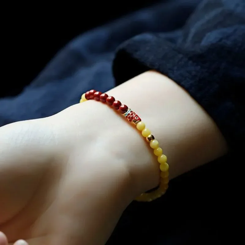 Natural Beeswax Purple Gold Sand Imperial Cinnabar Bracelet Koi Lucky Beads Gold Hand String Chicken Oil Yellow Amber Fine Gifts
Natural Beeswax Purple Gold Sand Imperial Cinnabar Bracelet Koi Lucky Beads Gold Hand String Chicken Oil Yellow Amber Fine Gifts