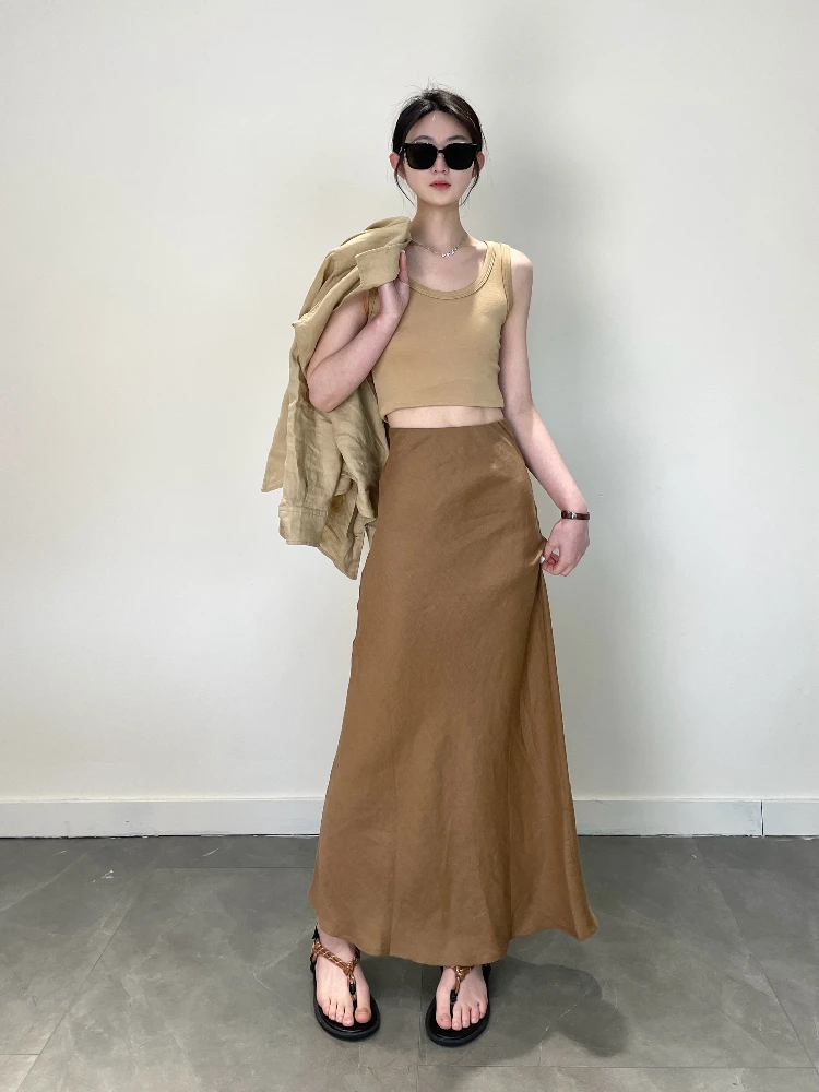 Льняная юбка А-силуэта с высокой талией, асимметричным подолом, без следов от швов, летняя, женская, модная, повседневная, дышащая
Льняная юбка А-силуэта с высокой талией, асимметричным подолом, без следов от швов, летняя, женская, модная, повседневная, дышащая