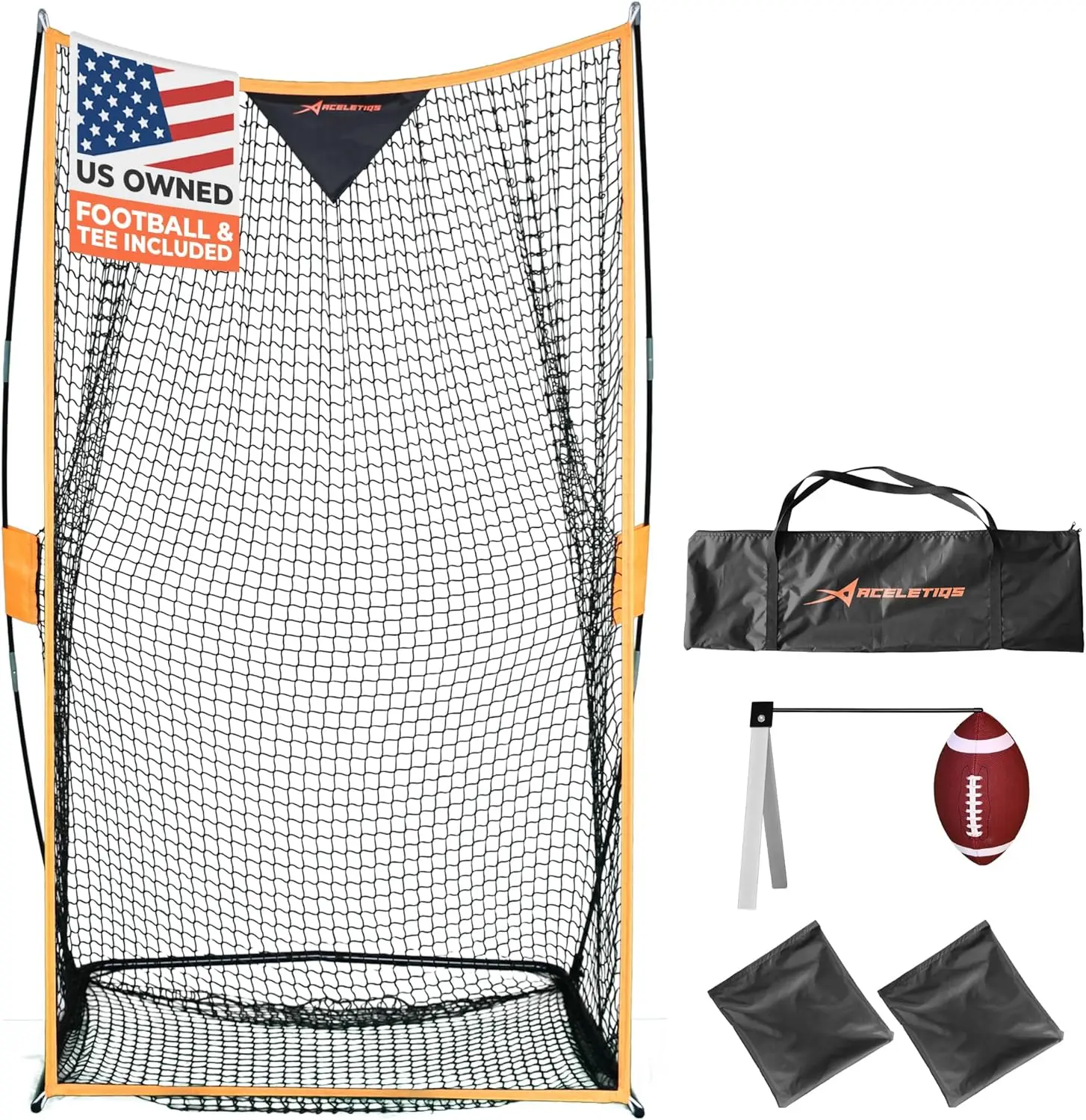 Football Net 7x4ft Portable Kicking Practice with Target, Sand Bag, Pump, Tee, Carry Bag
Football Net 7x4ft Portable Kicking Practice with Target, Sand Bag, Pump, Tee, Carry Bag