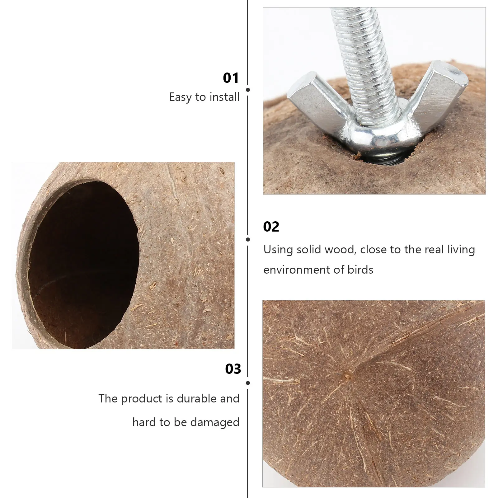 Coconut Shell Bird Nest Natural Little House for Birds Birdhouse Decor Garden Ornament Safe Shelter Summer Winter Protection
Coconut Shell Bird Nest Natural Little House for Birds Birdhouse Decor Garden Ornament Safe Shelter Summer Winter Protection