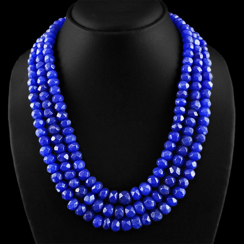 RARE 860.00 CTS EARTH MINED 3 STRAND ROUND CUT ENHANCED SAPPHIRE BEADS NECKLACE
RARE 860.00 CTS EARTH MINED 3 STRAND ROUND CUT ENHANCED SAPPHIRE BEADS NECKLACE