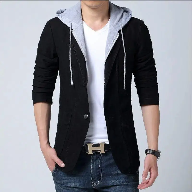 Men Casual Blazer with Detachable Hood Cotton Jacket Korean Style Slim Fit Two Piece Suit Spring Blazer Verde Hombre FS-259
Men Casual Blazer with Detachable Hood Cotton Jacket Korean Style Slim Fit Two Piece Suit Spring Blazer Verde Hombre FS-259