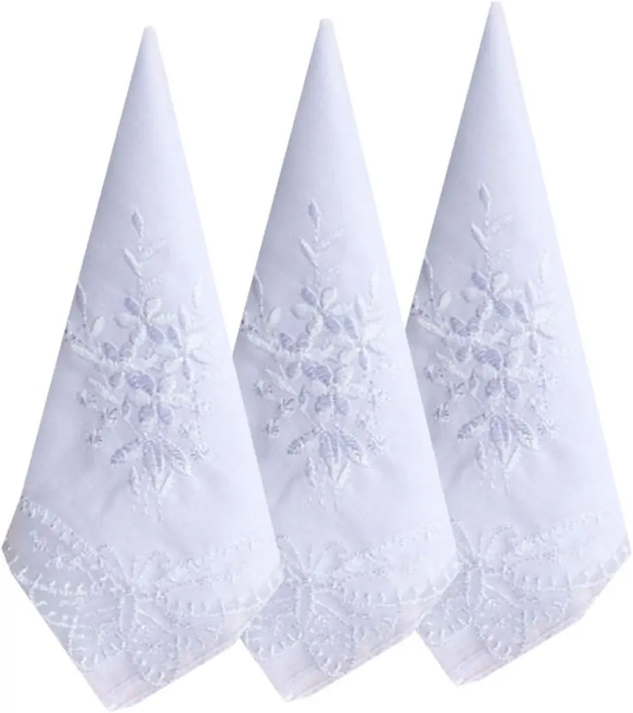White Cotton Embroidered Handkerchiefs for Wedding Bride Hanky
White Cotton Embroidered Handkerchiefs for Wedding Bride Hanky
