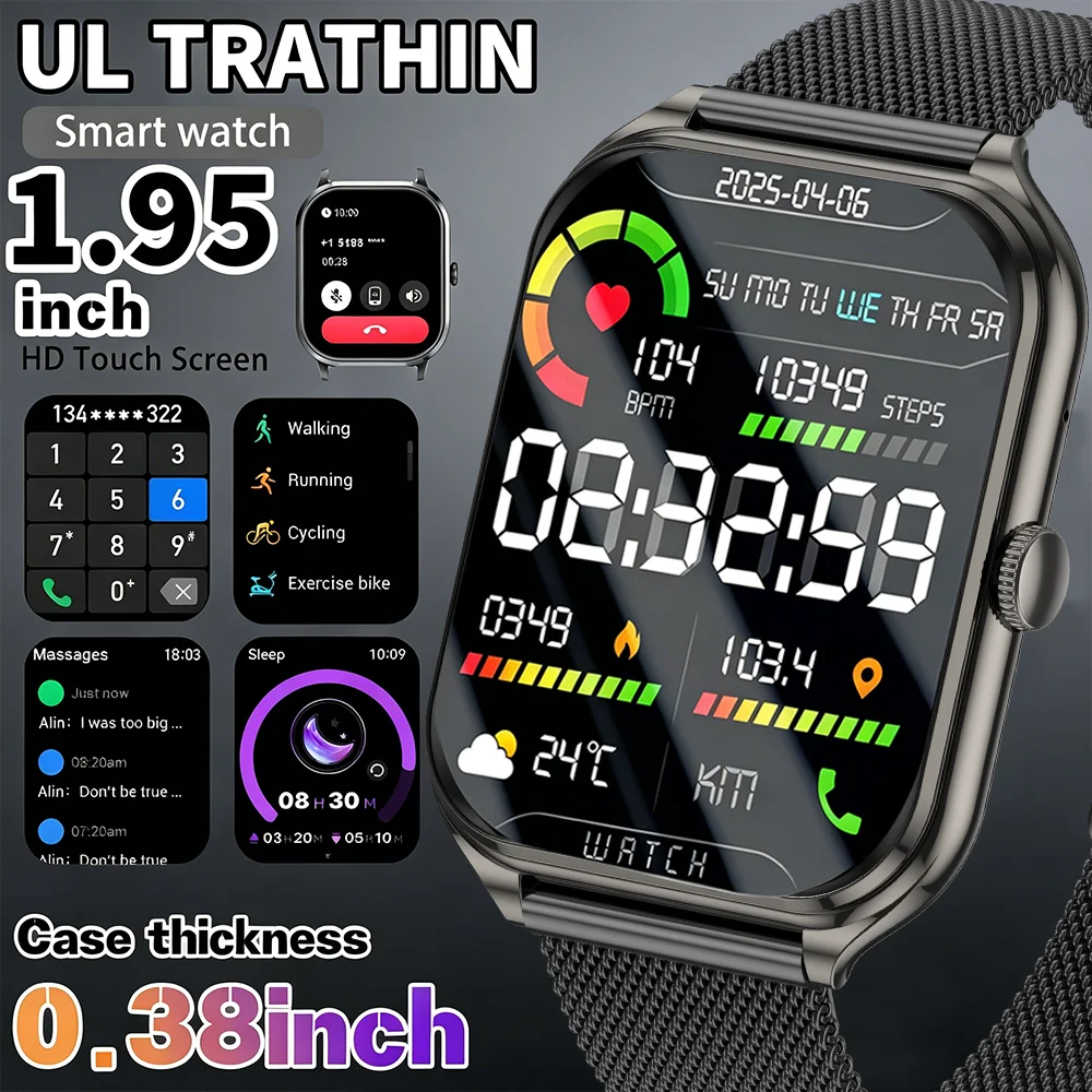 2026 New Smartwatch 1.96 inch Ultra-thin Bluetooth Call Health Monitor IP68 Waterproof 100 Sport Smart Bracelet For Android iOS
2026 New Smartwatch 1.96 inch Ultra-thin Bluetooth Call Health Monitor IP68 Waterproof 100 Sport Smart Bracelet For Android iOS