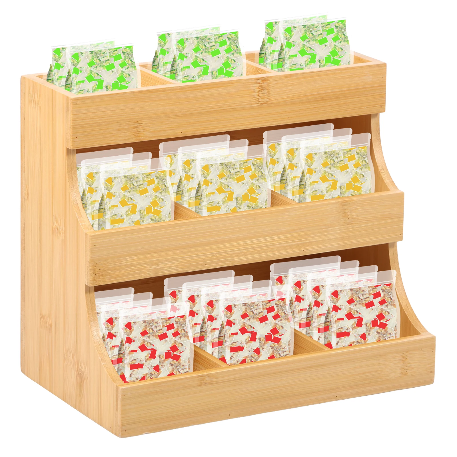 3 Layer Wooden Tea Bag Holder Coffee Bag Organizer Large Capacity Vertical for Cabinet Counter Kitchen Storage Rack
3 Layer Wooden Tea Bag Holder Coffee Bag Organizer Large Capacity Vertical for Cabinet Counter Kitchen Storage Rack
