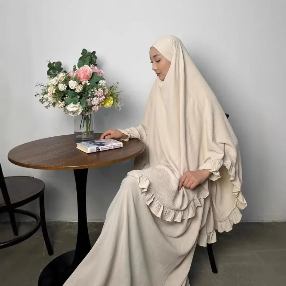 Eid Djellaba 2 Pieces Abaya Muslim Women Ruffle Khiamr Hijab Dress Set Turkey Prayer Garment Burqa Islam Arab Kaftan Ramadan Eid
Eid Djellaba 2 Pieces Abaya Muslim Women Ruffle Khiamr Hijab Dress Set Turkey Prayer Garment Burqa Islam Arab Kaftan Ramadan Eid