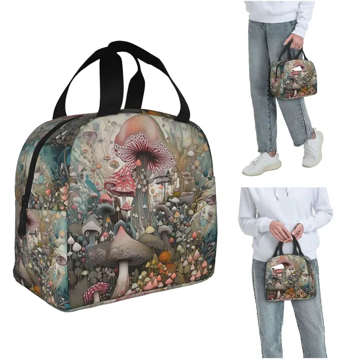 Magical Mushroom Field Insulated Lunch Bag for Women Children Portable Food Boxes Thermal Lunch Box Tote
Magical Mushroom Field Insulated Lunch Bag for Women Children Portable Food Boxes Thermal Lunch Box Tote
